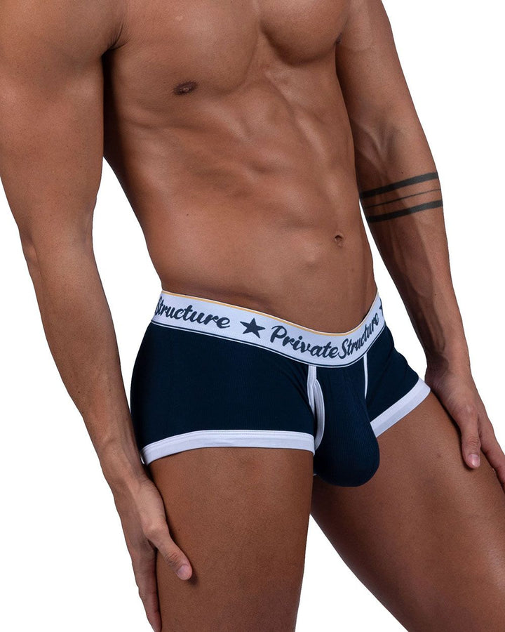 Private Structure Classic Mid Waist Men's Trunk Underwear in Navy – men's trunks