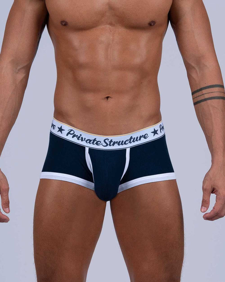 Private Structure Classic Mid Waist Men's Trunk Underwear in Navy – men's trunks