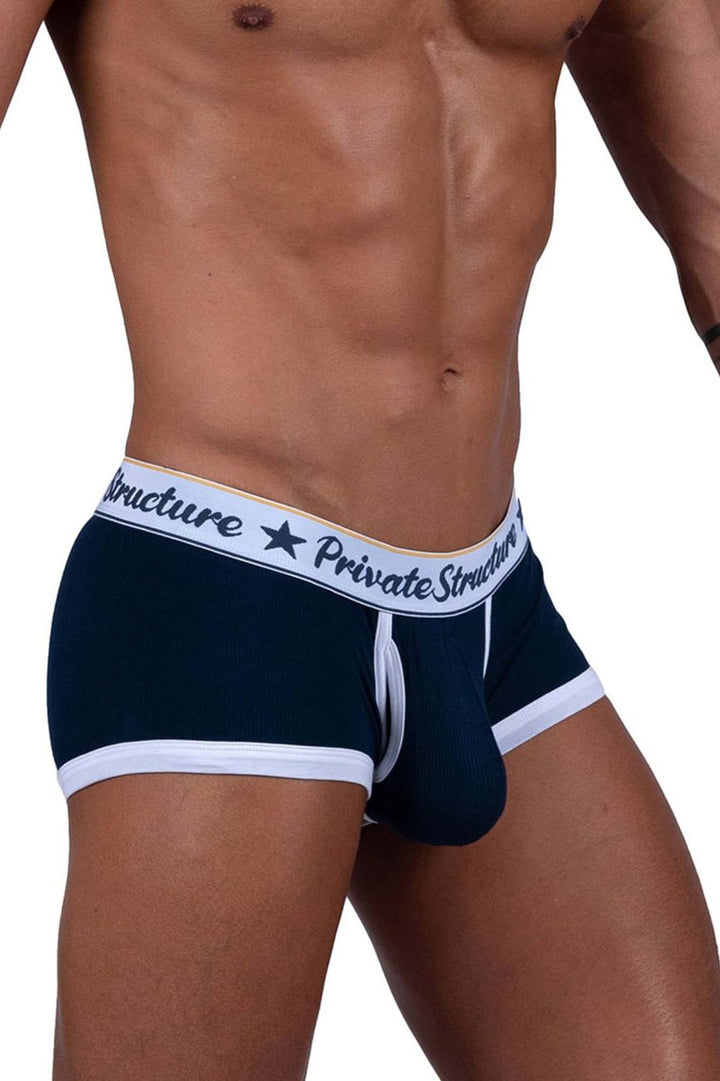 Private Structure Classic Mid Waist Men's Trunk Underwear in Navy – men's trunks