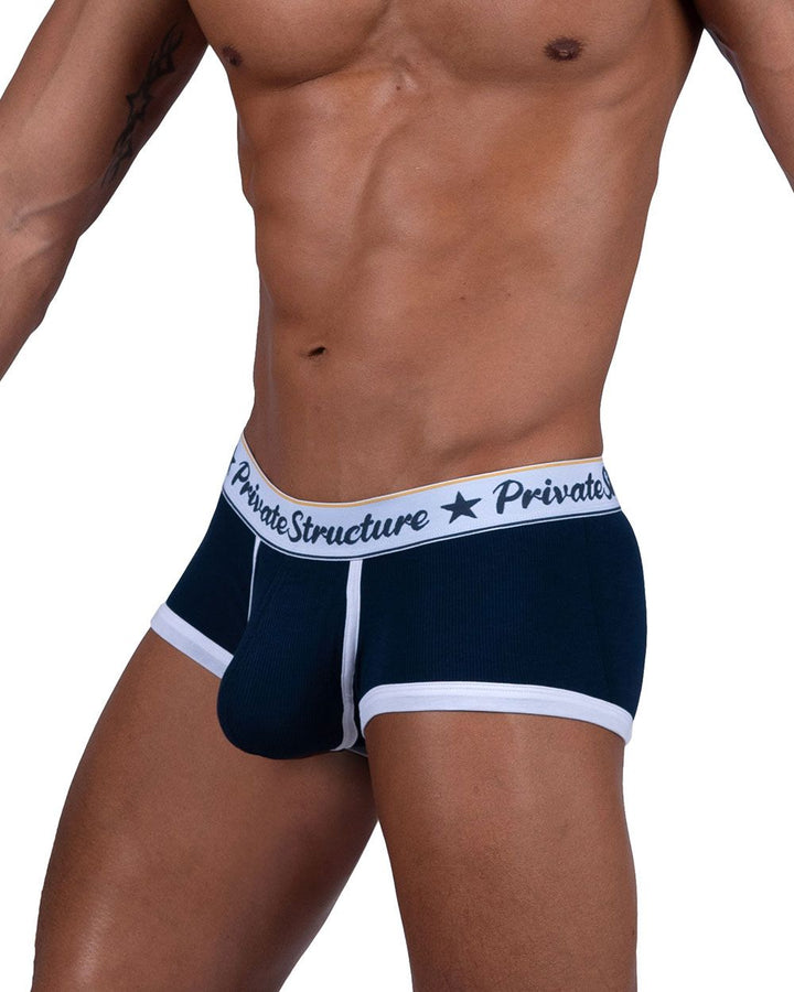 Private Structure Classic Mid Waist Men's Trunk Underwear in Navy – men's trunks