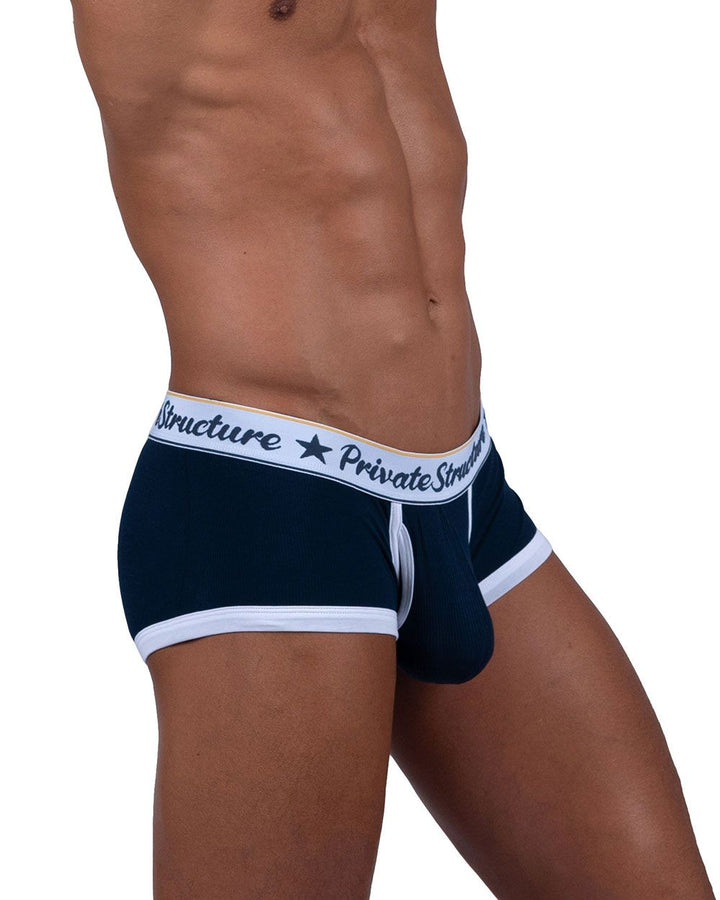 Private Structure Classic Mid Waist Men's Trunk Underwear in Navy – men's trunks