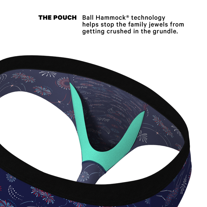 The Pyrotecnips Naughty Fireworks Briefs with Ball Hammock® Pouch