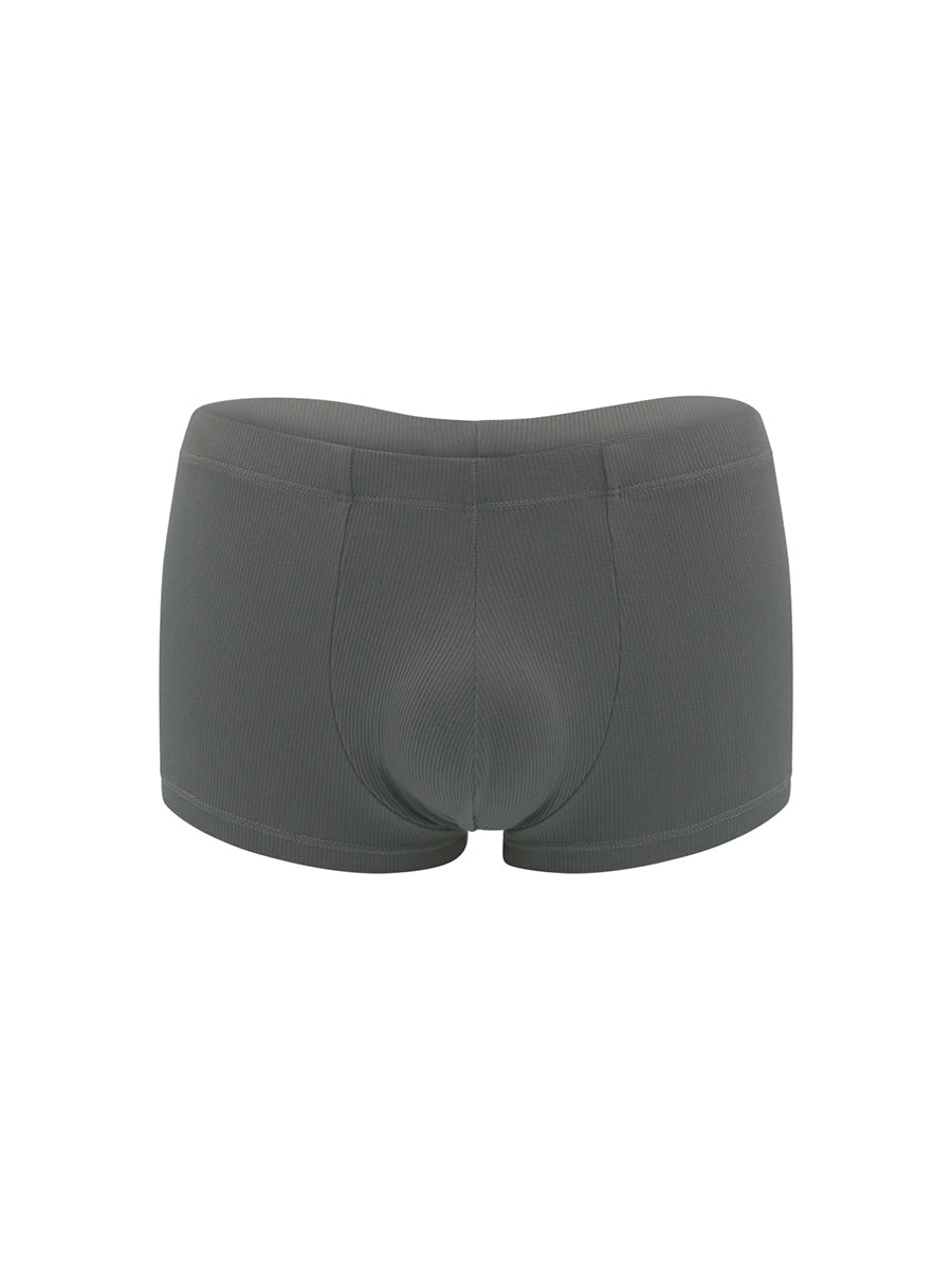 Body Aware Everyday Ribbed Trunks in grey – men's baby rib stretch trunk underwear