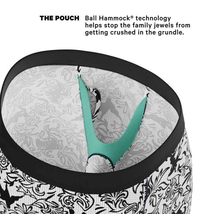 The Racy & Lacy | Provocative Lace Print Long Leg Ball Hammock® Pouch Underwear With Fly