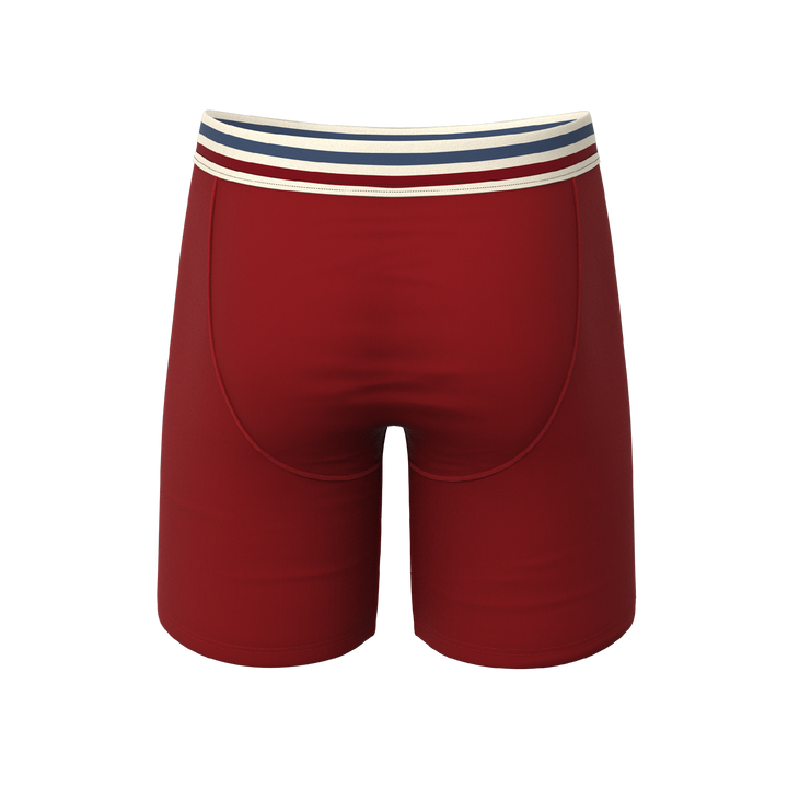 The Ready or Not | Bright Red Retro Long Leg Ball Hammock® Pouch Underwear With Fly