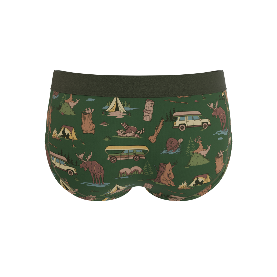 Shinesty The Really Happy Camper camping Ball Hammock pouch underwear briefs – men's camping print brief