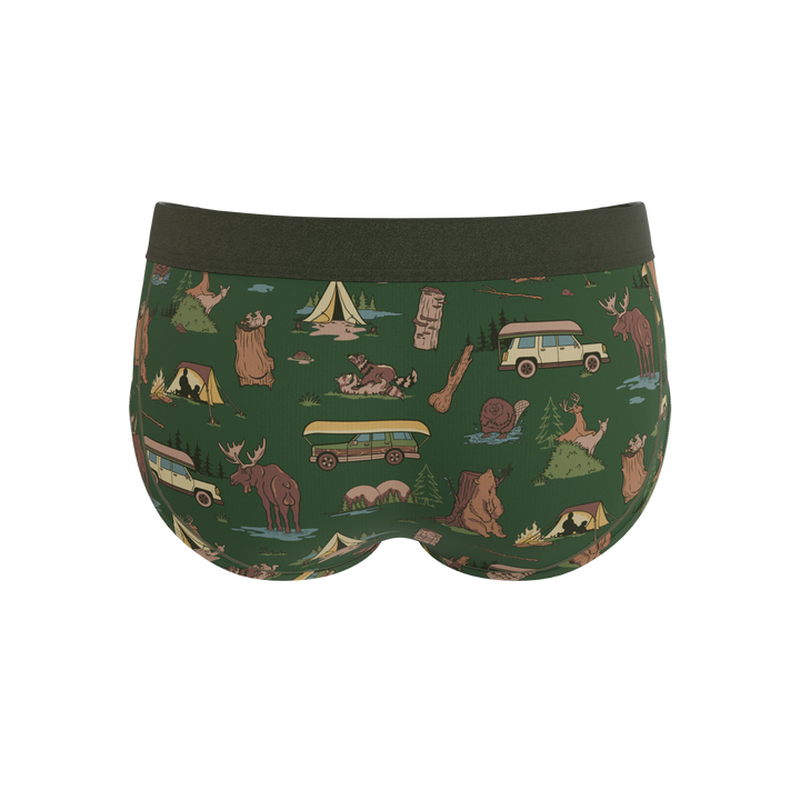 Shinesty The Really Happy Camper camping Ball Hammock pouch underwear briefs – men's camping print brief