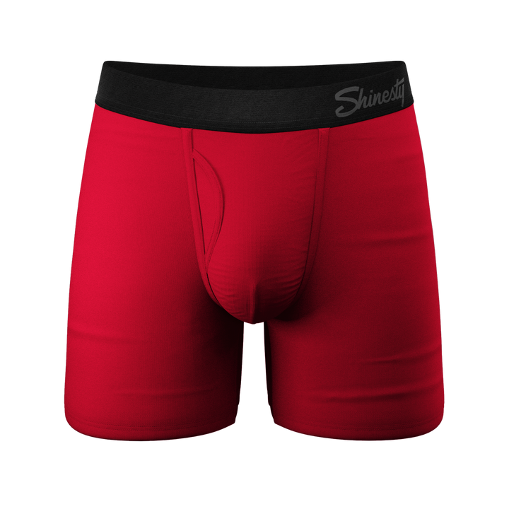 The Red Dress Effect: Solid Red Boxer Briefs with Ball Hammock® Pouch & Fly