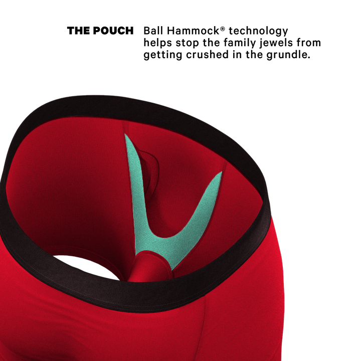 The Red Velvet Ball Hammock® Pouch Underwear with Fly | Dark Red Boxer Briefs