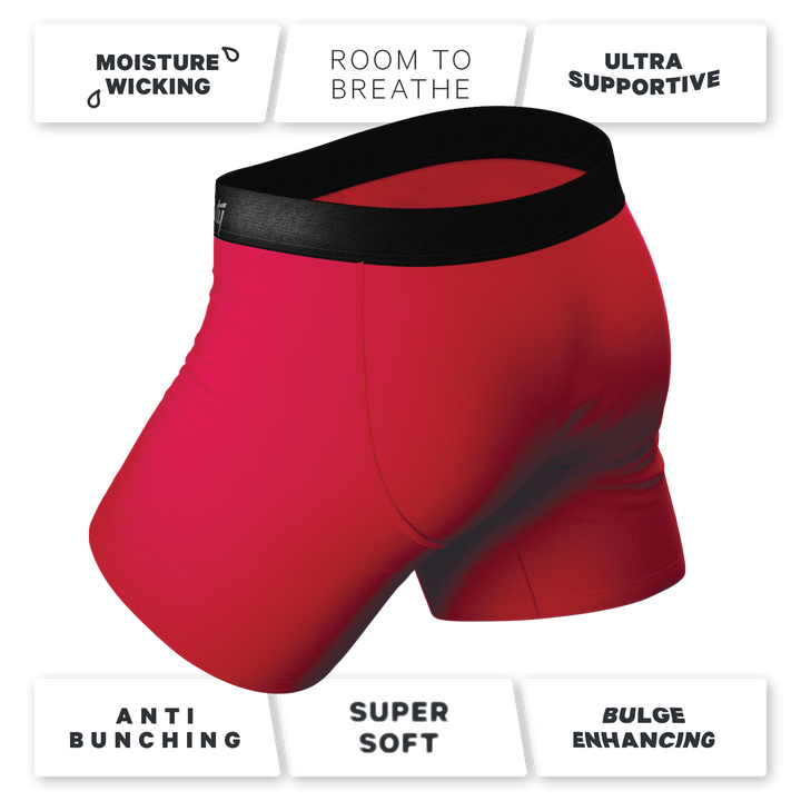 The Red Velvet Ball Hammock® Pouch Underwear with Fly | Dark Red Boxer Briefs