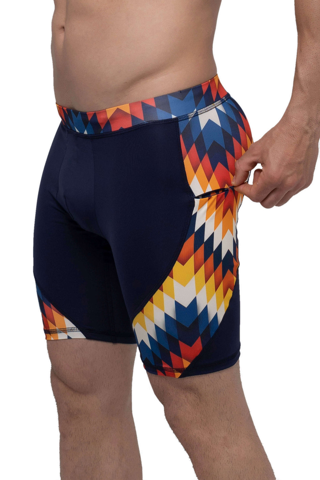 Matador Meggings Reverse Arrow men's compression shorts – bold print squat-proof hybrid shorts
