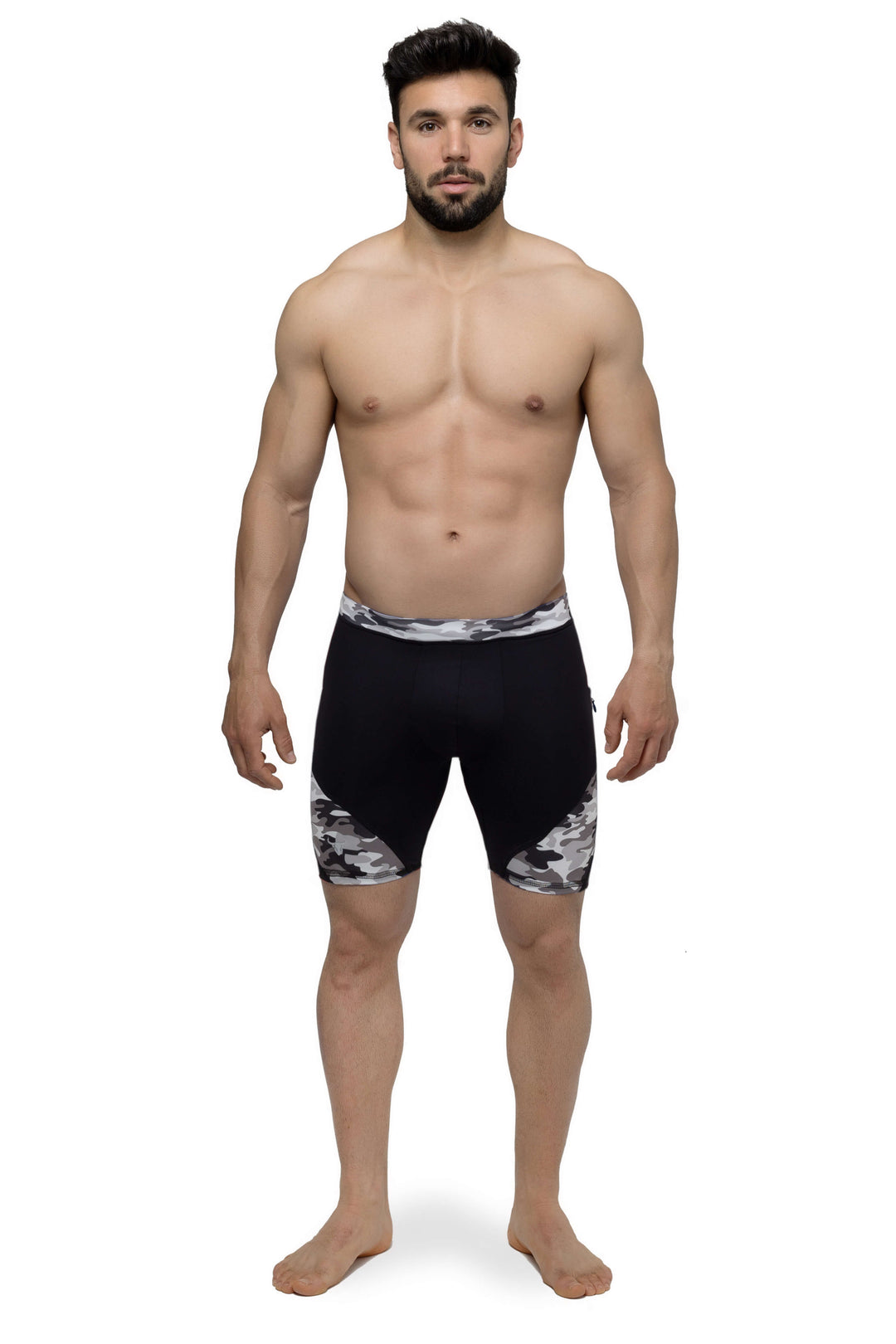 Matador Meggings Reverse Gray Camo men's compression shorts – urban camo squat-proof hybrid shorts