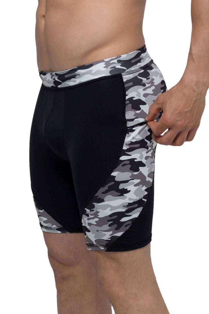 Matador Meggings Reverse Gray Camo men's compression shorts – urban camo squat-proof hybrid shorts
