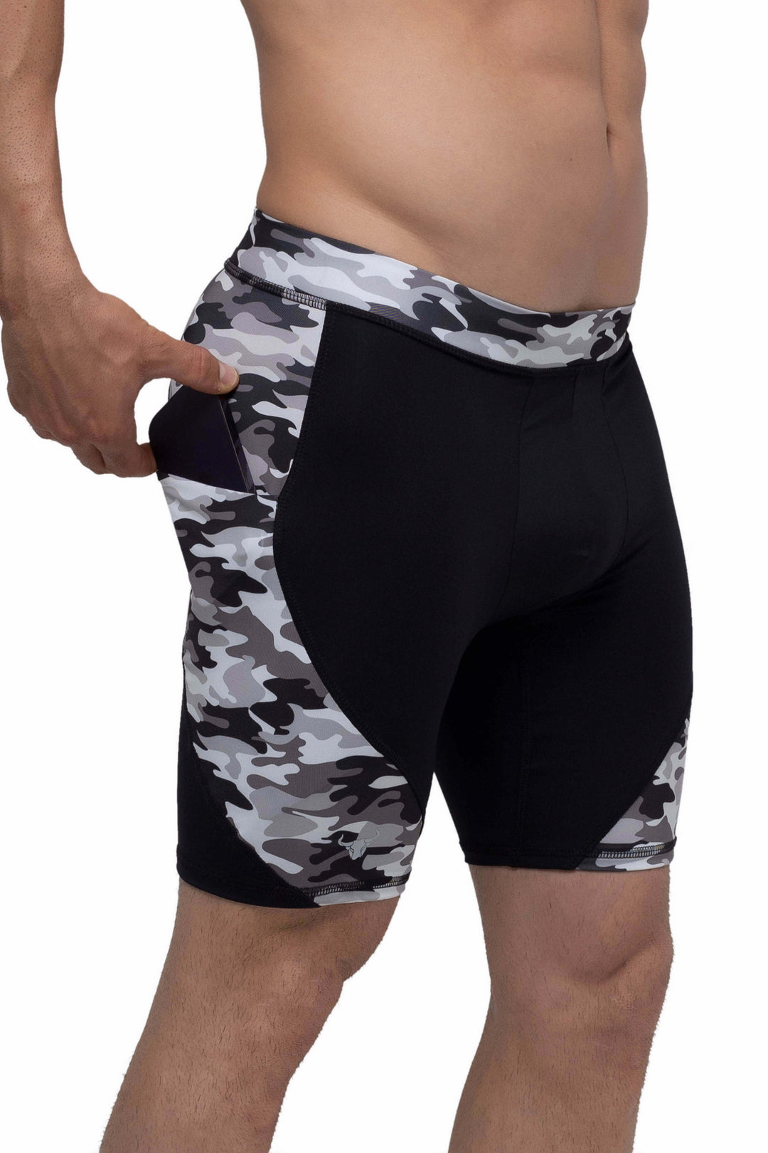 Matador Meggings Reverse Gray Camo men's compression shorts – urban camo squat-proof hybrid shorts
