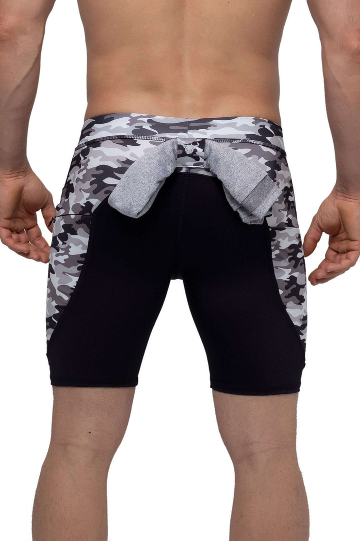 Matador Meggings Reverse Gray Camo men's compression shorts – urban camo squat-proof hybrid shorts