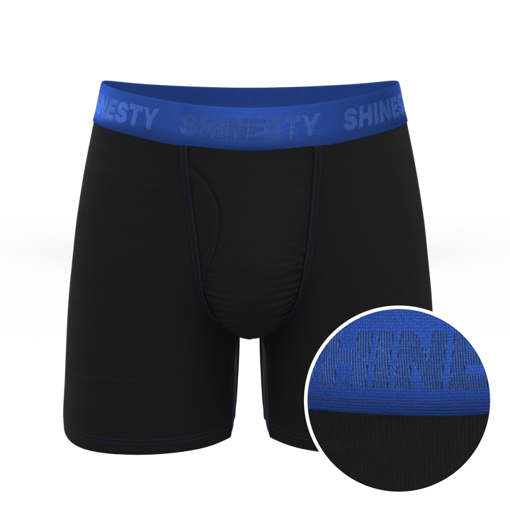 Shinesty "Rhythm & Blues" Black and Blue Ball Hammock® Pouch Underwear with Fly