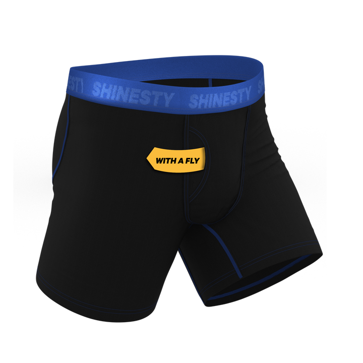 Shinesty "Rhythm & Blues" Black and Blue Ball Hammock® Pouch Underwear with Fly