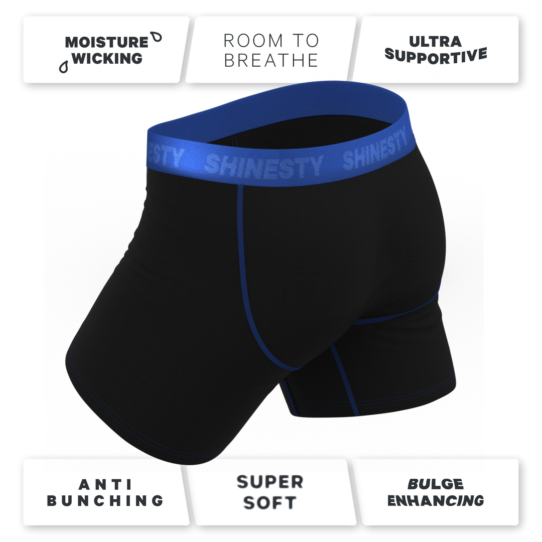 Shinesty "Rhythm & Blues" Black and Blue Ball Hammock® Pouch Underwear with Fly