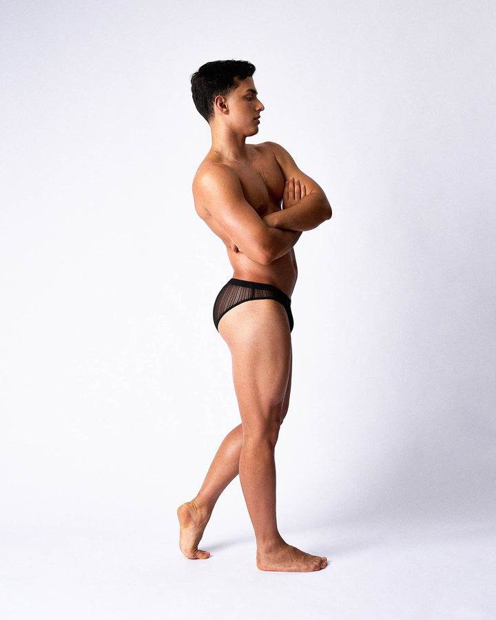 TEAMM8 Romeo Sheer Bikini Brief — Noir | Men's Sheer Bikini Brief