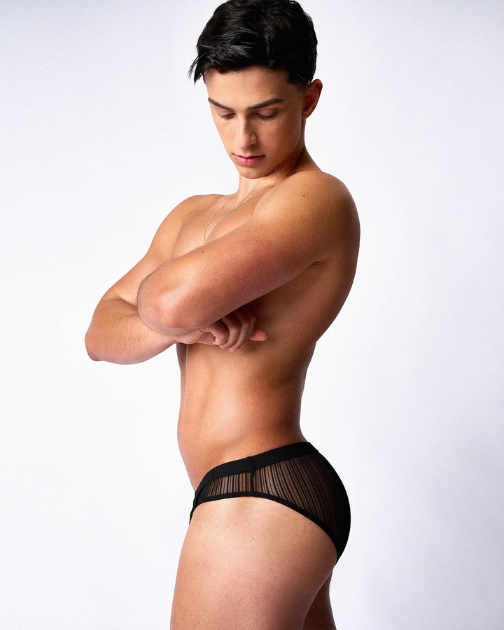 TEAMM8 Romeo Sheer Bikini Brief — Noir | Men's Sheer Bikini Brief