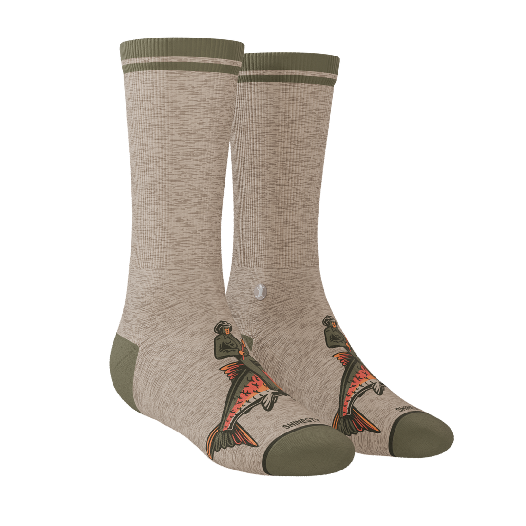 The Rowdy Angler | Fish Cowboy Heel Hammock™ Crew Socks