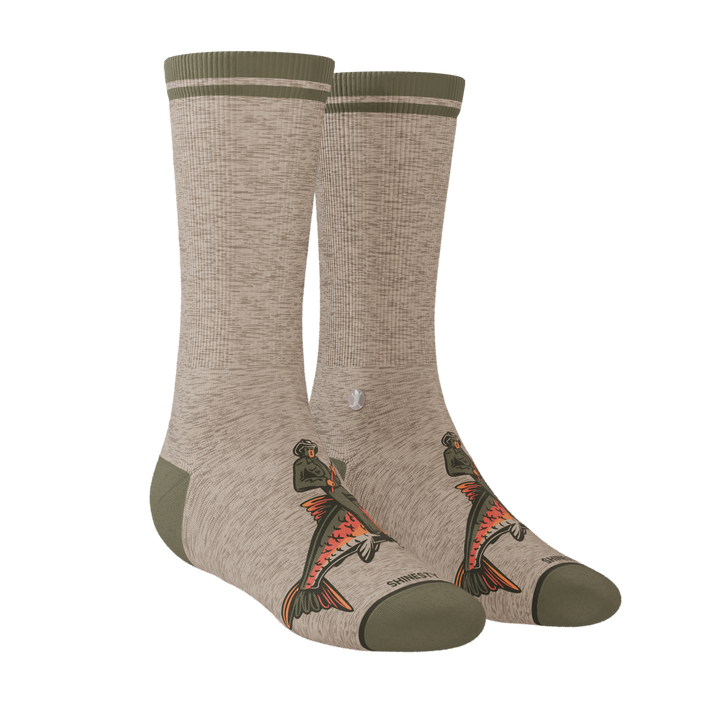 The Rowdy Angler | Fish Cowboy Heel Hammock™ Crew Socks