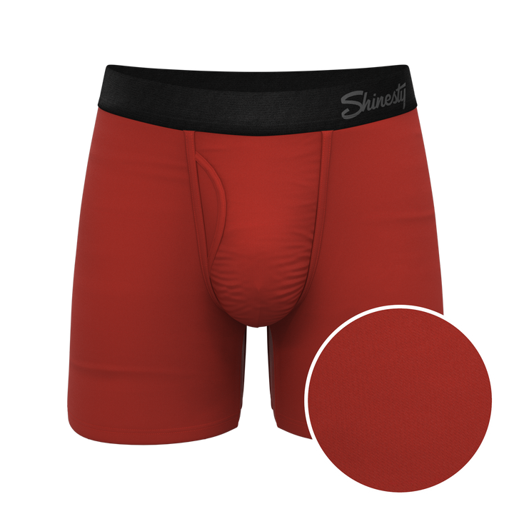 Shinesty "The Rust Fund" Solid Rusty Red Ball Hammock® Pouch Boxer Briefs (With Fly)