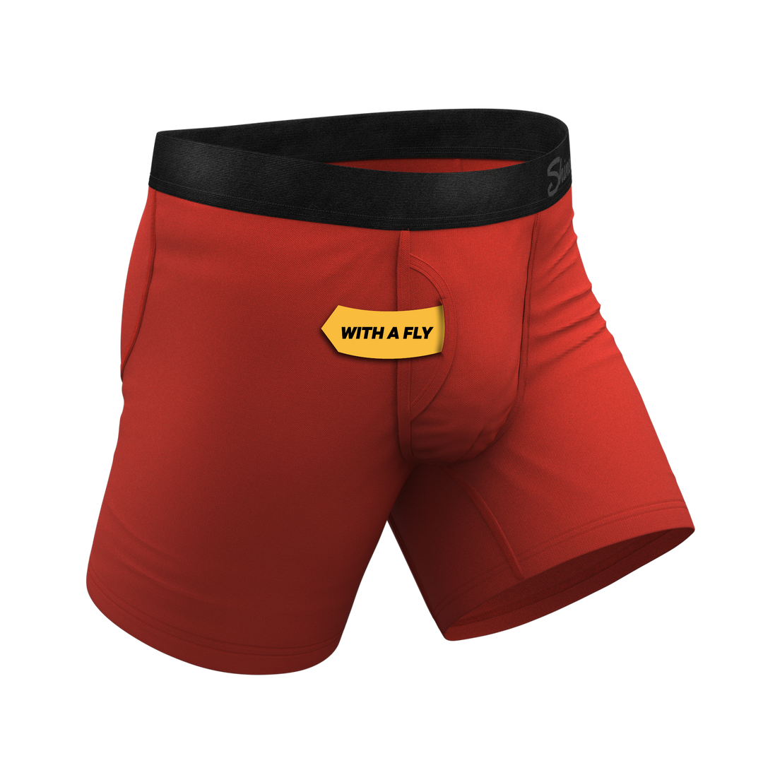 Shinesty "The Rust Fund" Solid Rusty Red Ball Hammock® Pouch Boxer Briefs (With Fly)