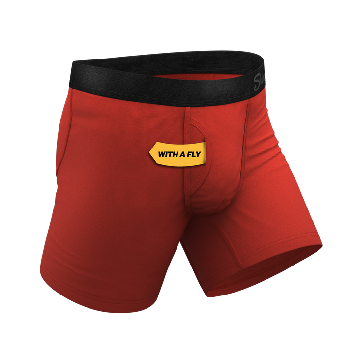 Shinesty "The Rust Fund" Solid Rusty Red Ball Hammock® Pouch Boxer Briefs (With Fly)
