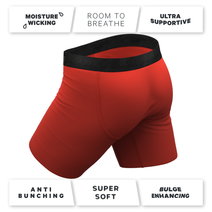 Shinesty "The Rust Fund" Solid Rusty Red Ball Hammock® Pouch Long Leg Boxer Briefs (With Fly)