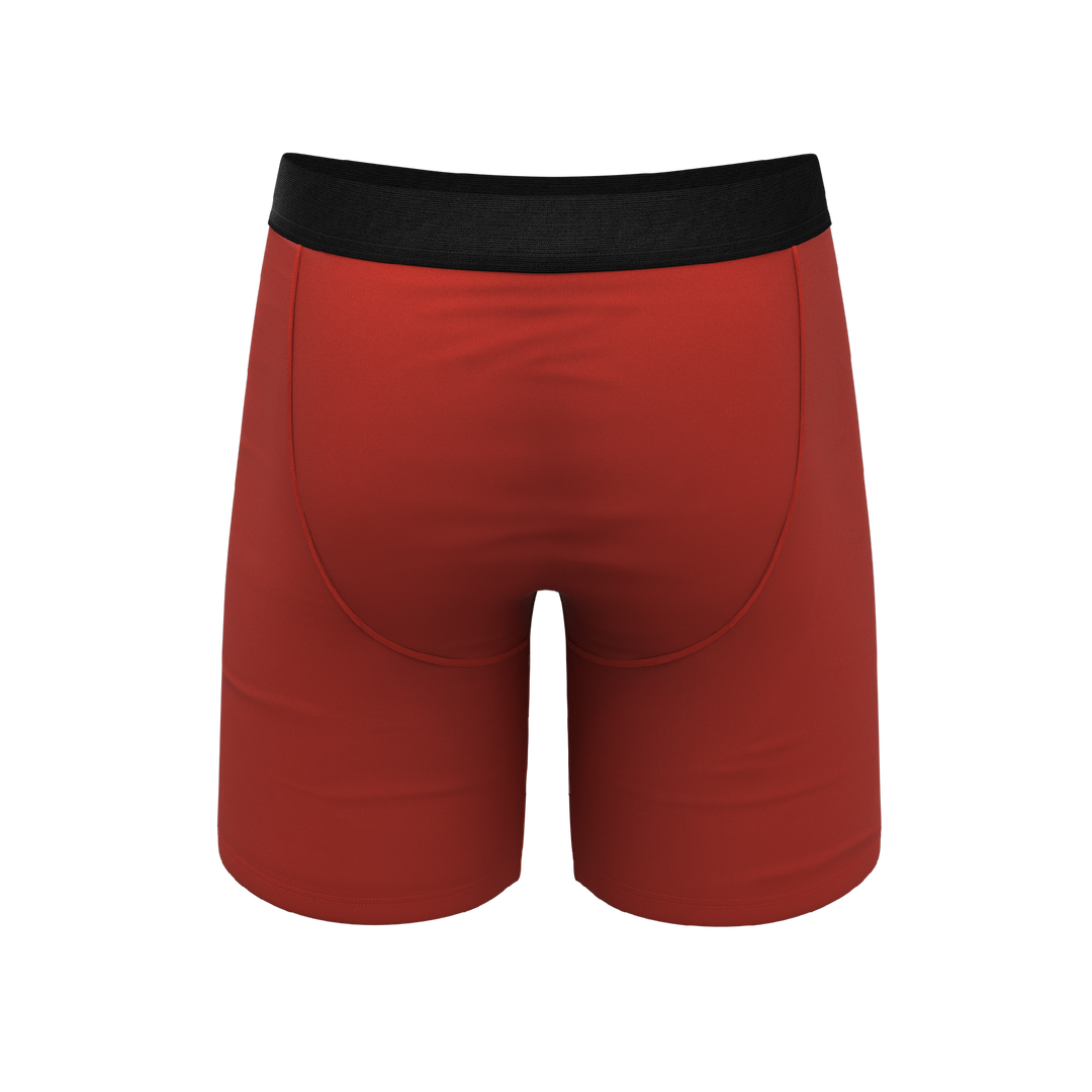 Shinesty "The Rust Fund" Solid Rusty Red Ball Hammock® Pouch Long Leg Boxer Briefs (With Fly)