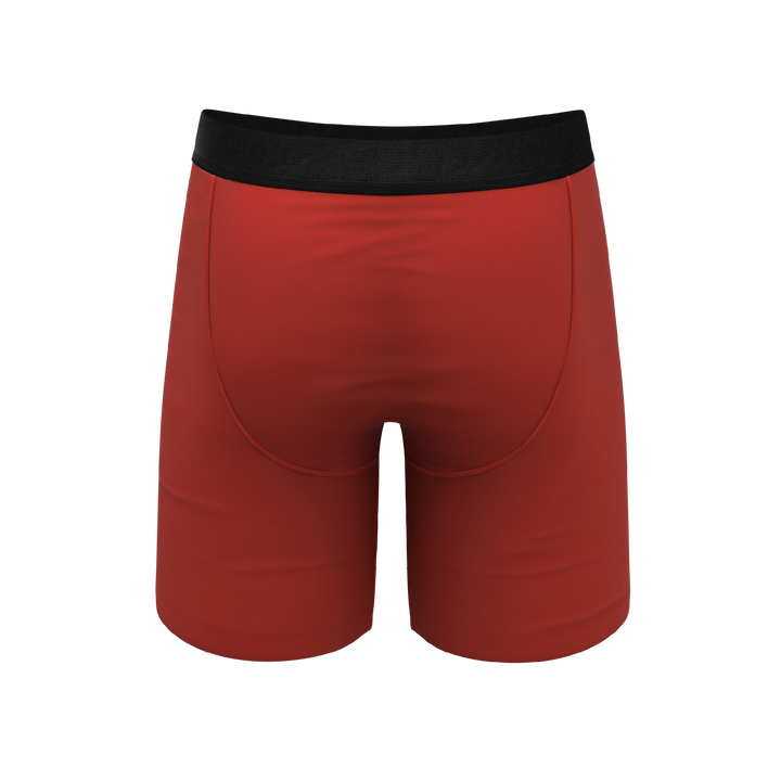 Shinesty "The Rust Fund" Solid Rusty Red Ball Hammock® Pouch Long Leg Boxer Briefs (With Fly)