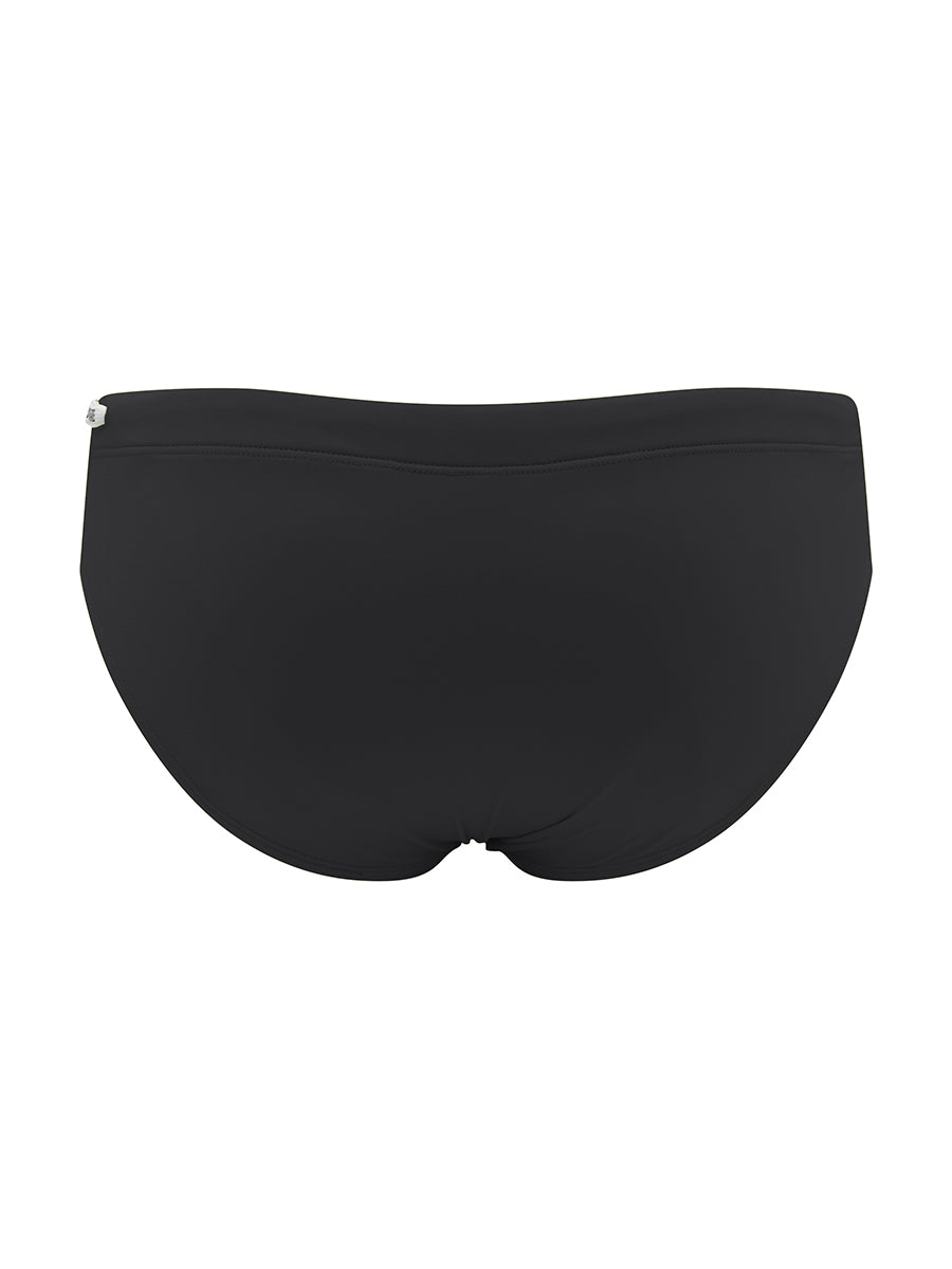 Body Aware Drawstring Swim Brief in black – men's lined swim brief with drawstring waist