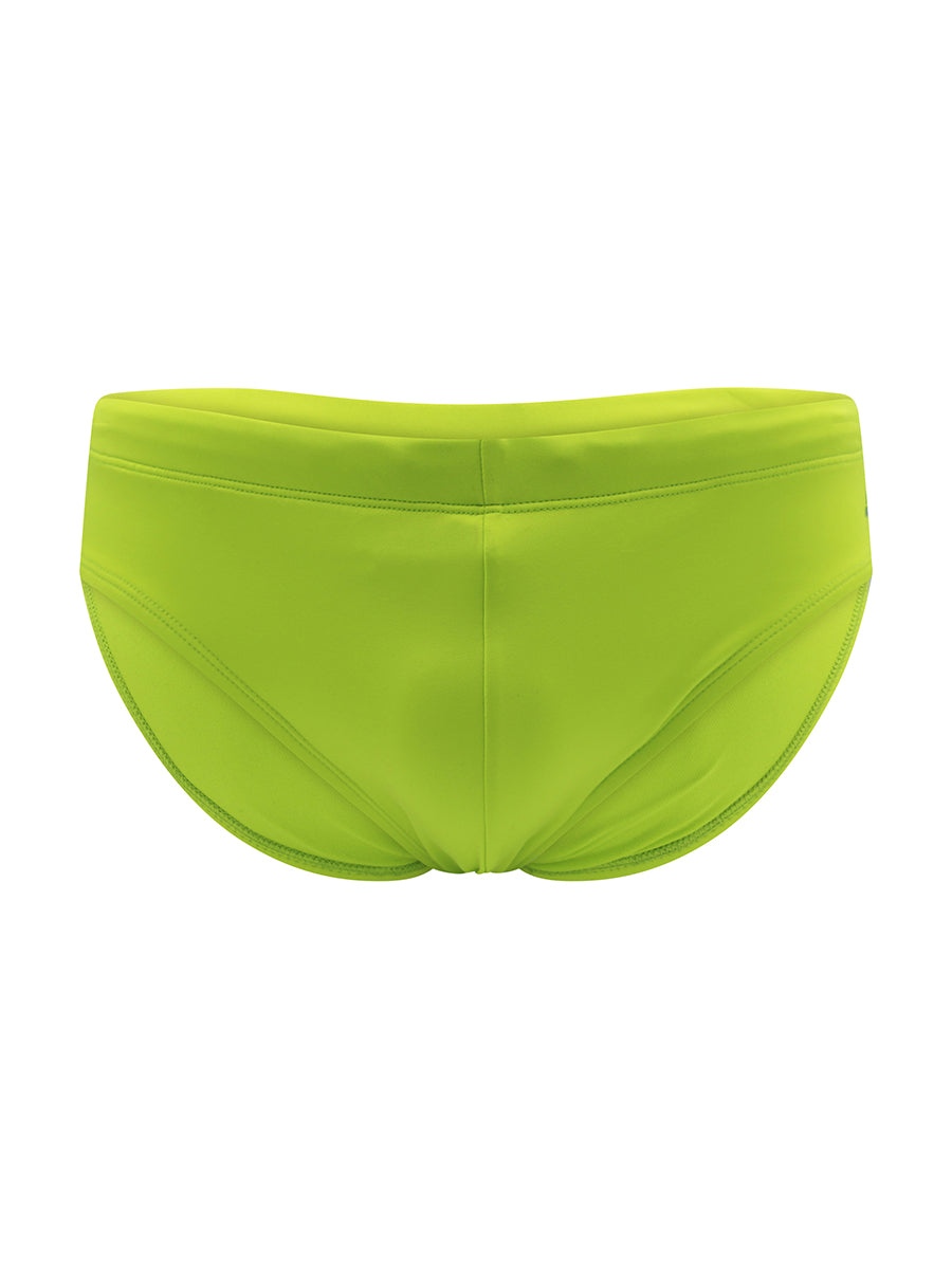Body Aware Drawstring Swim Brief in acid lime – men's lined swim brief with drawstring waist