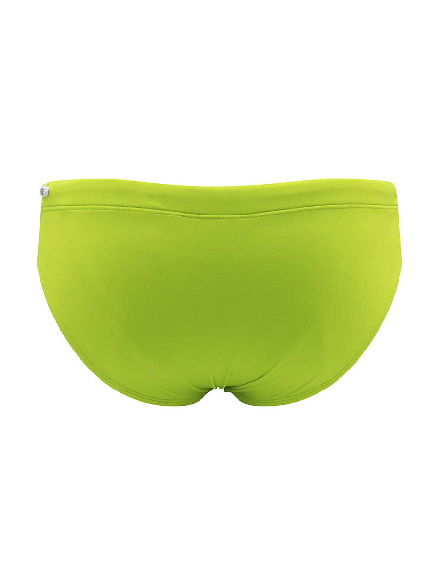 Body Aware Drawstring Swim Brief in acid lime – men's lined swim brief with drawstring waist