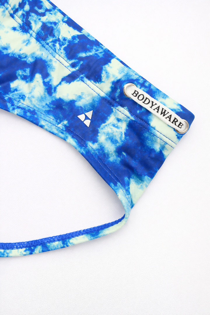 Body Aware Drawstring Swim Brief in tie-dye – men's lined swim brief with drawstring waist