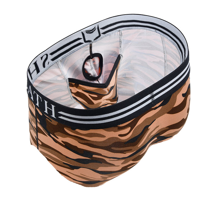 SHEATH Polyester Camo Men's Dual Pouch American Brief 4-Pack – men's camo dual pouch brief 4-pack