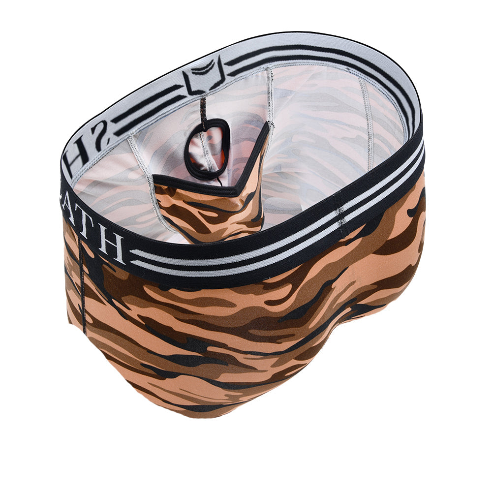 SHEATH Polyester Camo Men's Dual Pouch American Brief – men's camo dual pouch brief underwear