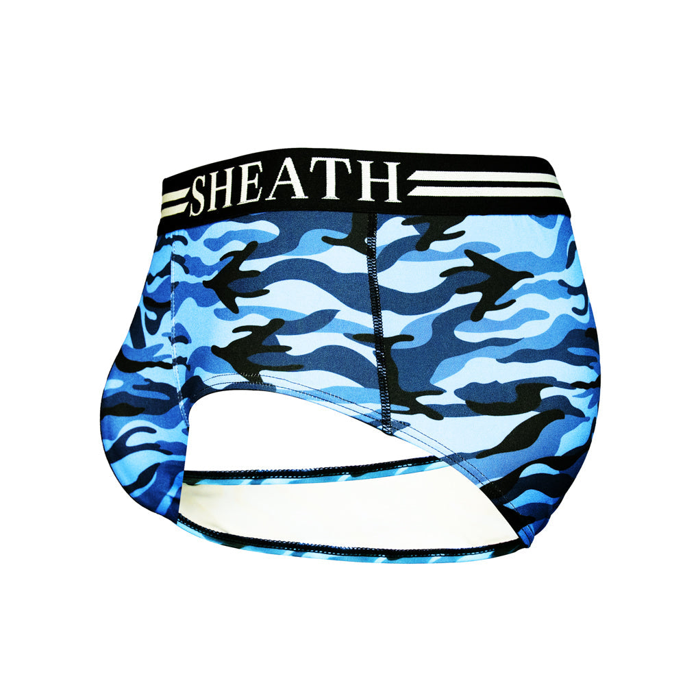 SHEATH Polyester Camo Men's Dual Pouch American Brief 4-Pack – men's camo dual pouch brief 4-pack