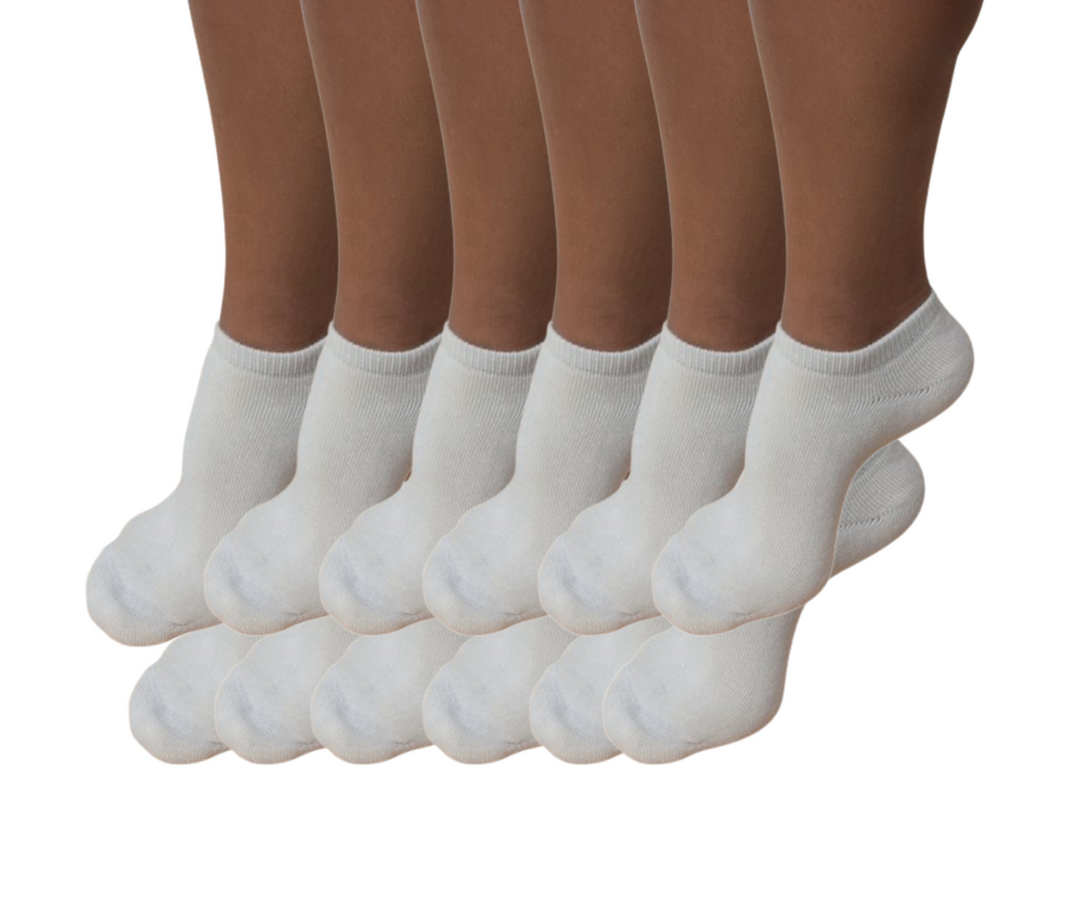 Spun Bamboo no show anklet socks natural unbleached bamboo 12-pack bulk