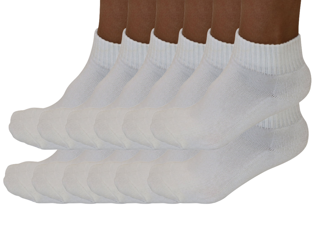 Spun Bamboo 1/4 crew socks in natural color 12-pack – bamboo viscose moisture-absorbing athletic socks