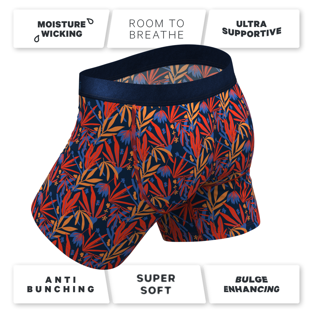 The San Diego Sunrise: Tropical Foliage Ball Hammock® Pouch Underwear