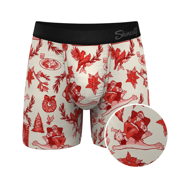 Shinesty "The Santa Slays" Christmas Toile Ball Hammock® Pouch Boxer Briefs (No Fly)
