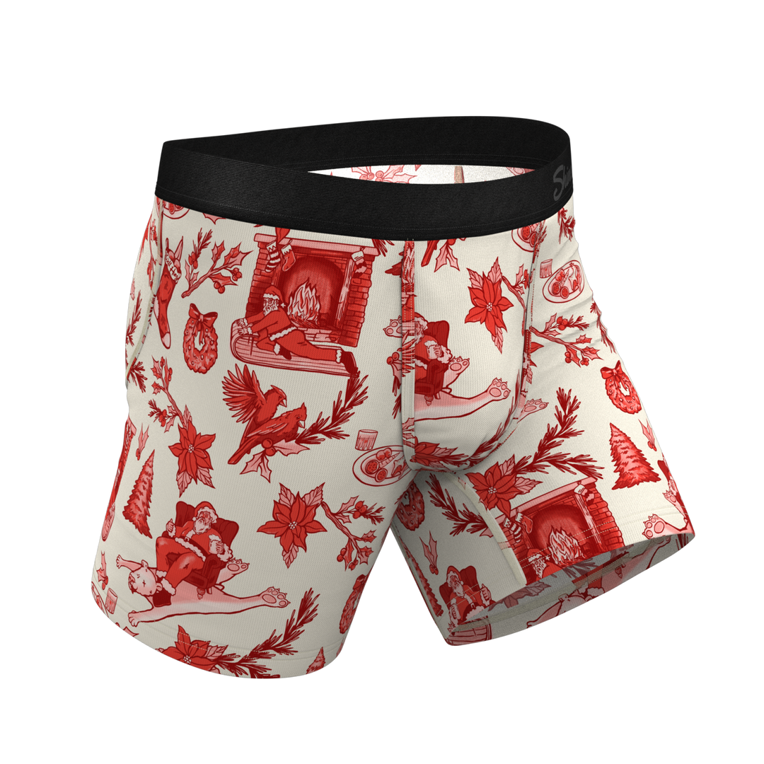 Shinesty "The Santa Slays" Christmas Toile Ball Hammock® Pouch Boxer Briefs (No Fly)