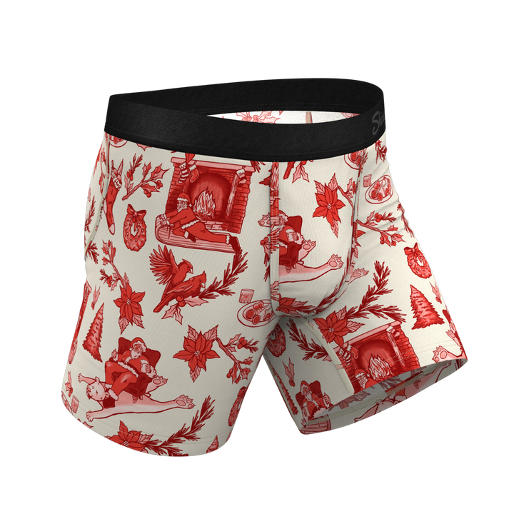 Shinesty "The Santa Slays" Christmas Toile Ball Hammock® Pouch Boxer Briefs (No Fly)
