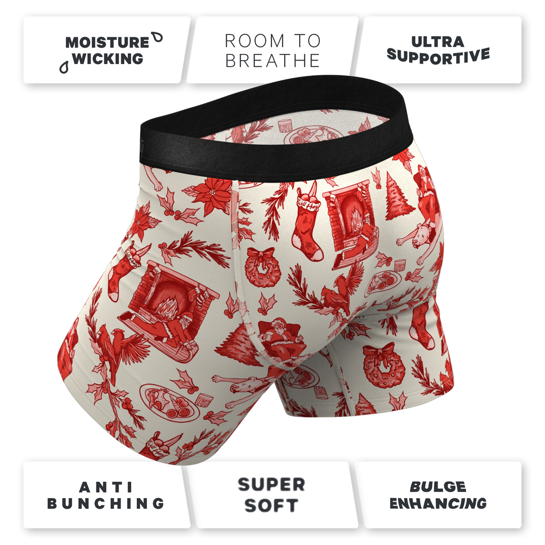 Shinesty "The Santa Slays" Christmas Toile Ball Hammock® Pouch Boxer Briefs (No Fly)