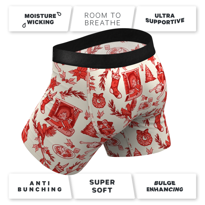 Shinesty "The Santa Slays" Christmas Toile Ball Hammock® Pouch Boxer Briefs (No Fly)