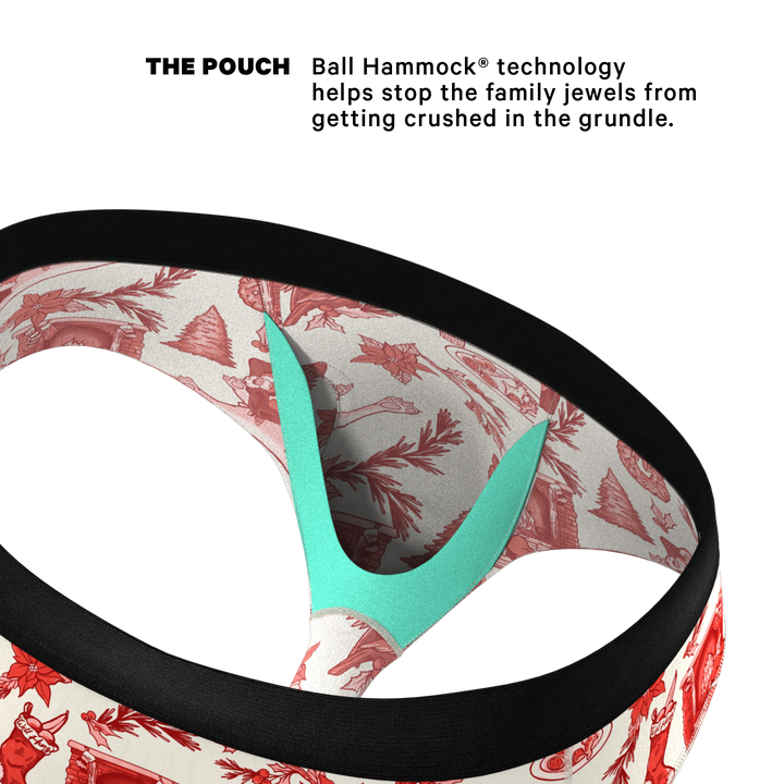 The Santa Slays Ball Hammock® Briefs - Shinesty Christmas Toile Pouch Underwear