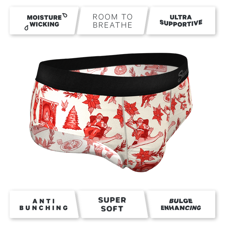 The Santa Slays Ball Hammock® Briefs - Shinesty Christmas Toile Pouch Underwear