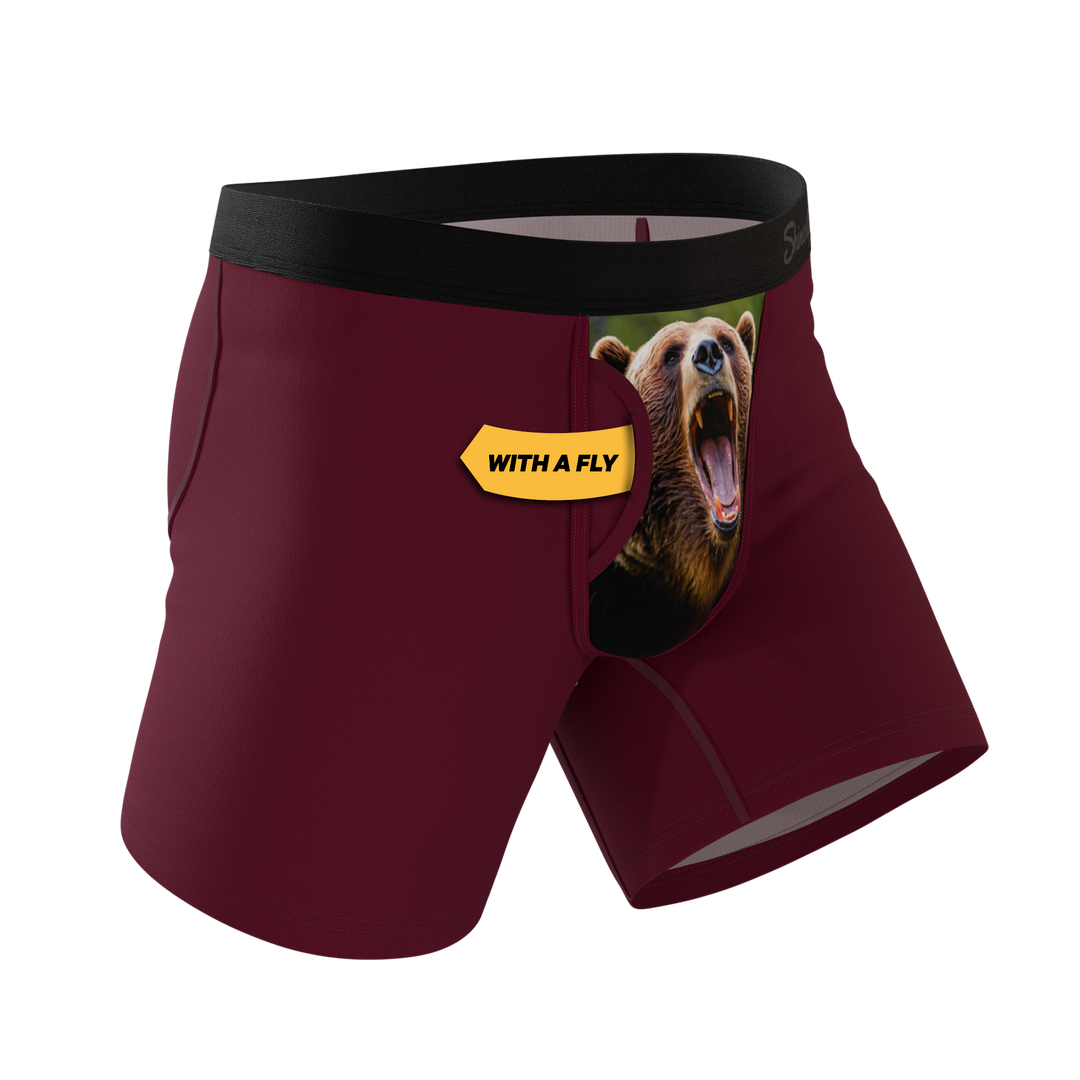Shinesty "The Scare Bear" Grizzly Bear Ball Hammock® Pouch Underwear with Fly